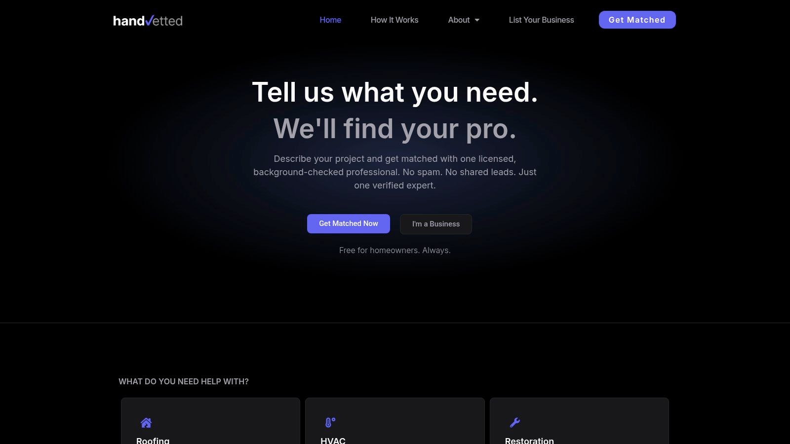 Screenshot from https://handvetted.com