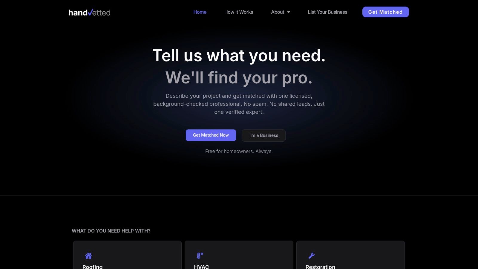 Screenshot from https://handvetted.com